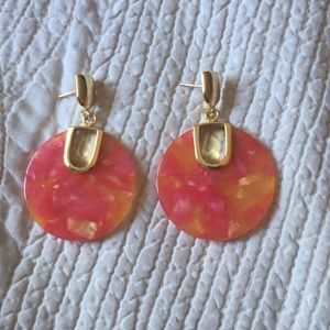 Pink marble earrings